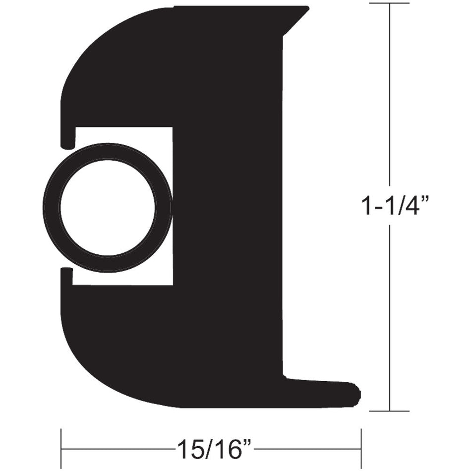 TACO Flex Vinyl Rub Rail Kit - Black w/Black Insert - 70' - 1-1/4" x 15/16" - V11-3447BBK70-2