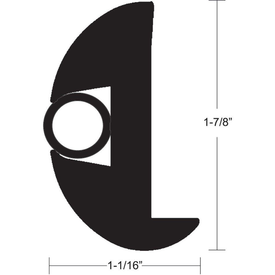 TACO Flex Vinyl Rub Rail Kit - Black w/Black Insert - 70' - 1-7/8" x 1-1/16" - V11-2423BBK70-2