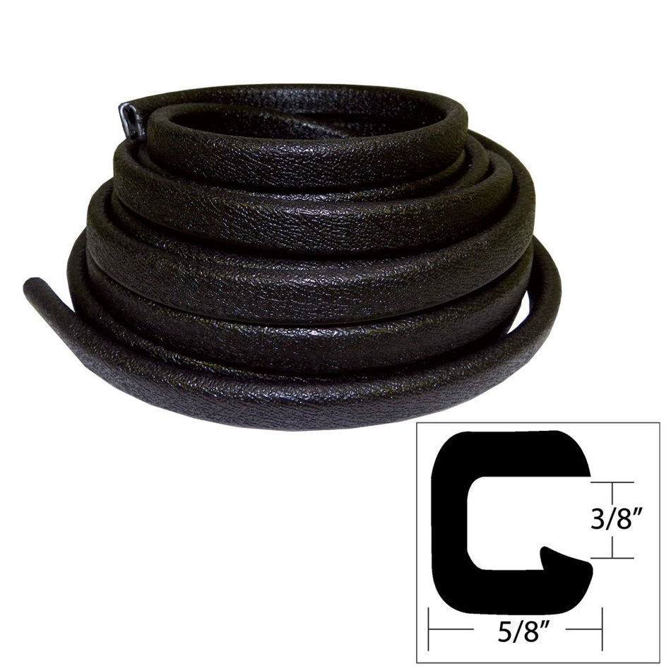 TACO Flexible Vinyl Trim - ⅜" Opening x ⅝"W x 25'L - Black - V30-1312B25-1