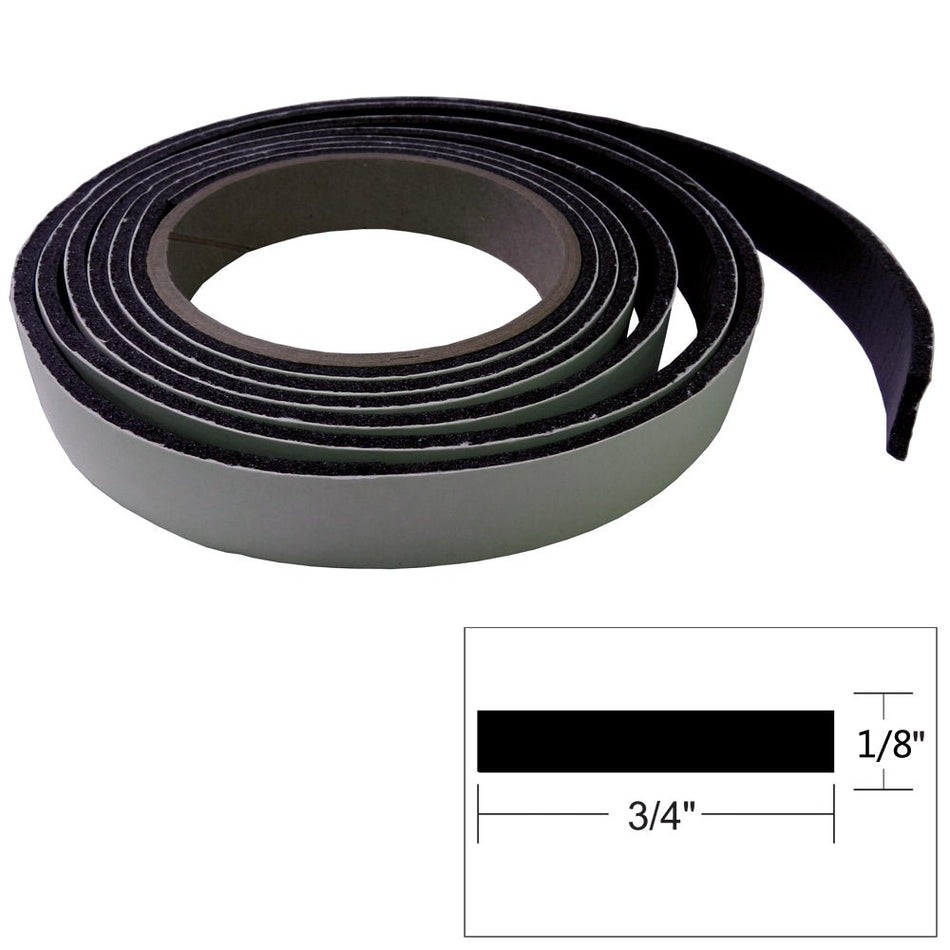 TACO Hatch Tape 8'L x ⅛"H x ¾"W - Black - V30-0744B8-2