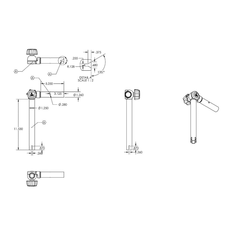 TACO ShadeFin Adjustable Rod Holder Mount - T1030006