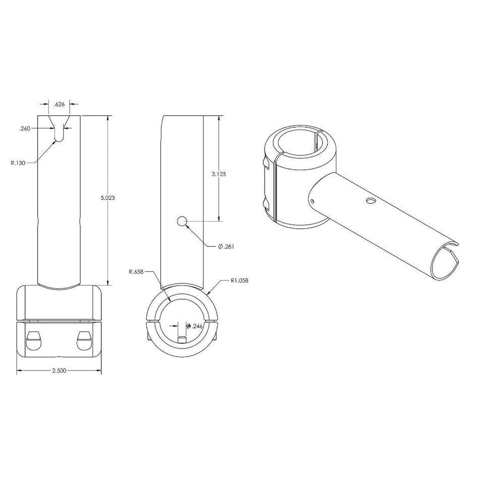 TACO ShadeFin Fixed Clamp-On Mount - T10-3000-11