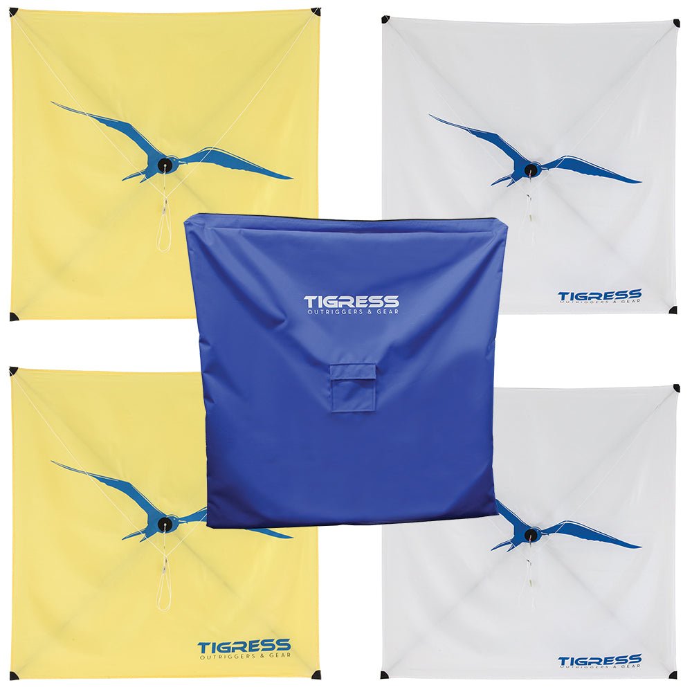 Tigress Kite Kit - 2-All Purpose Yellow, 2-Specialty White &amp; Storage Bag