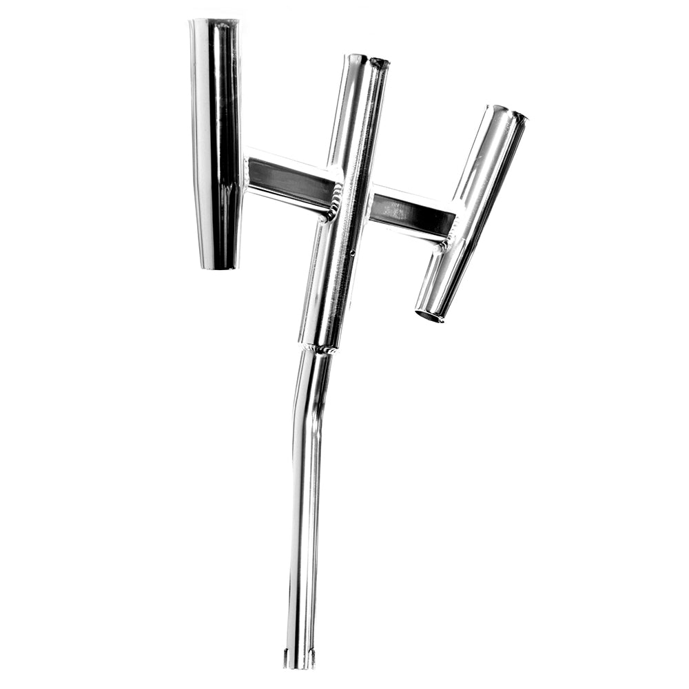 Tigress Triple Aluminum Kite Rod Holder - Bent Butt - Polished