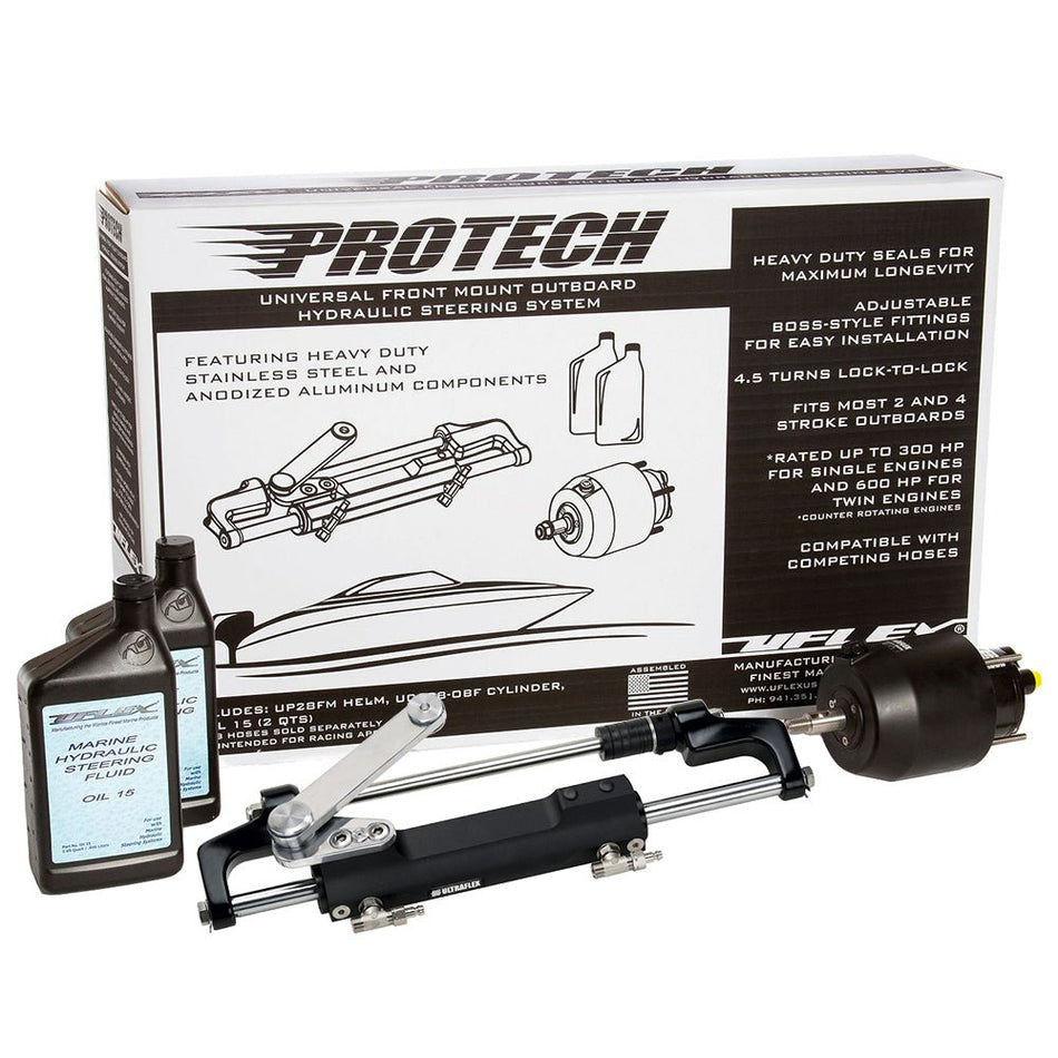 Uflex PROTECH 2.1 Front Mount OB Hydraulic System - Includes UP28 FM Helm Oil & UC128-TS/2 Cylinder - No Hoses - "PROTECH 2.1"