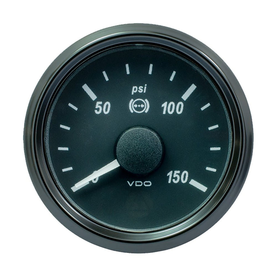 VDO SingleViu 52mm (2-1/16") Brake Pressure Gauge - 150 PSI - 0-180 Ohm