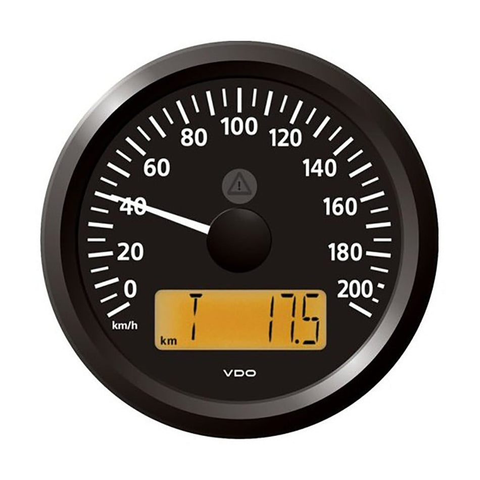 Veratron 3-3/8" (85 mm) ViewLine Speedometer - 0 to 200 KMH - 12/24V - Black Dial &amp; Triangular Bezel