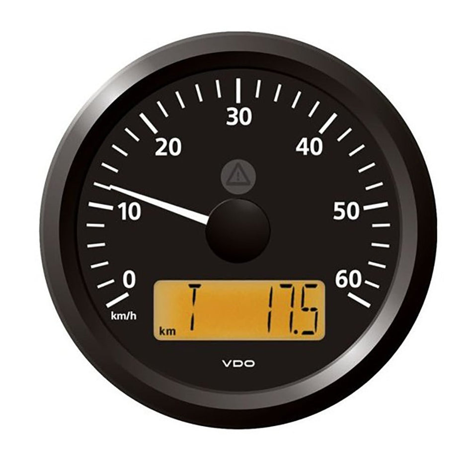 Veratron 3-3/8" (85 mm) ViewLine Speedometer - 0 to 60 KMH - 12/24V - Black Dial &amp; Triangular Bezel