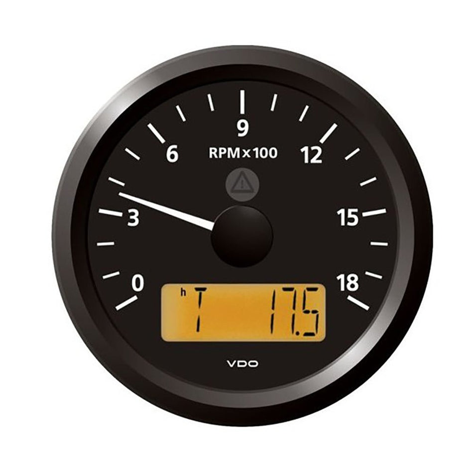 Veratron 3-3/8" (85 mm) ViewLine Tachometer - 0 to 6000 RPM - 8 to 32V - Black Dial &amp; Triangle Bezel