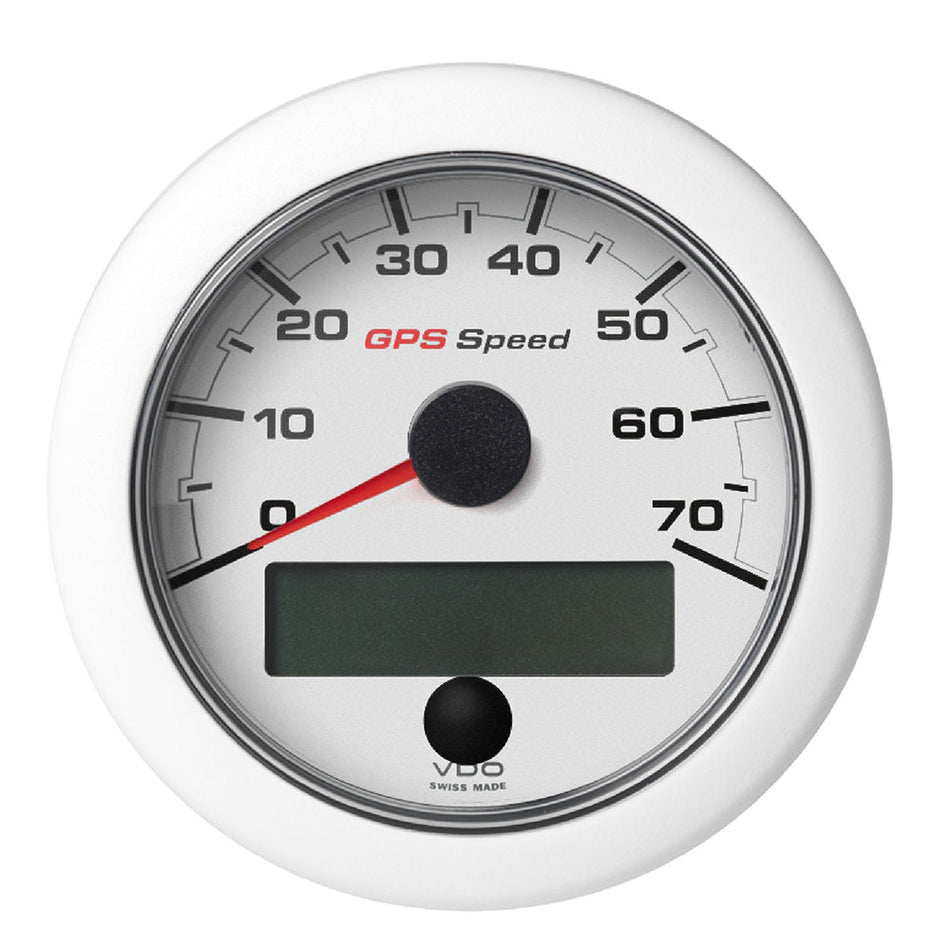 Veratron 3-3/8" (85mm) OceanLink&reg; GPS Speedometer (0-70 KN/MPH/KMH) - White Dial &amp; Bezel