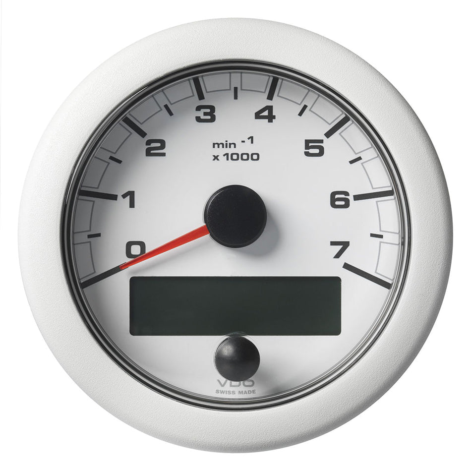 Veratron 3-3/8" (85MM) OceanLink&reg; NMEA 2000&reg; Tachometer - 7000 RPM - White Dial &amp; Bezel