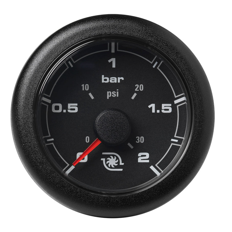 Veratron 52MM (2-1/16") OceanLink Boost Pressure Gauge - 2 Bar/30 PSI - Black Dial &amp; Bezel