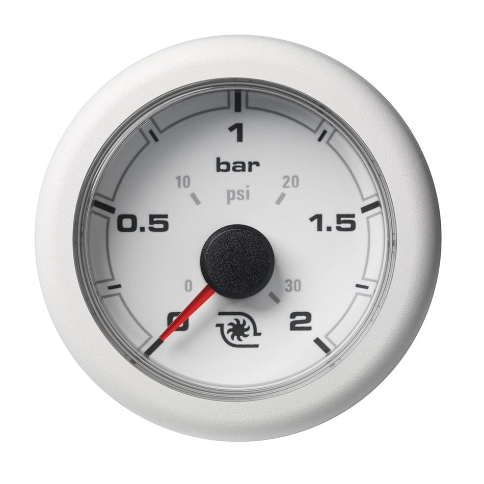 Veratron 52MM (2-1/16") OceanLink Boost Pressure Gauge - 2 Bar/30PSI - White Dial &amp; Bezel