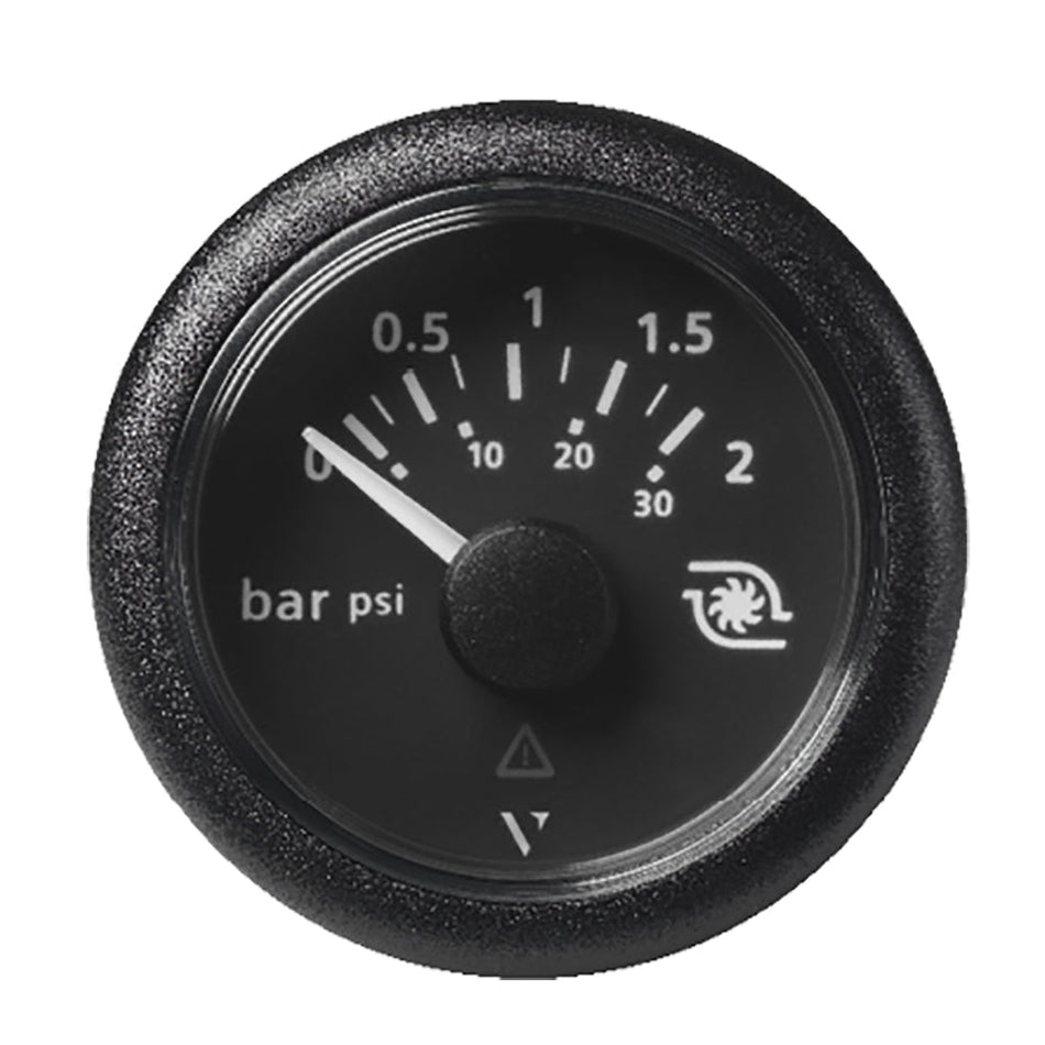 Veratron 52MM (2-1/16") ViewLine Boost Pressure Gauge 2 Bar/30 PSI - Black Dial &amp; Round Bezel