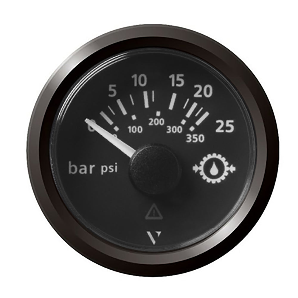 Veratron 52MM (2-1/16") ViewLine Transmission Oil Pressure 25 Bar/350 PSI - Black Dial &amp; Triangular Bezel