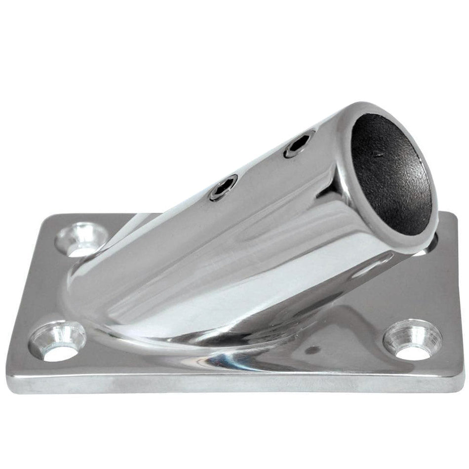 Whitecap 1" O.D. 30&#176; Rectangle Base SS Rail Fitting