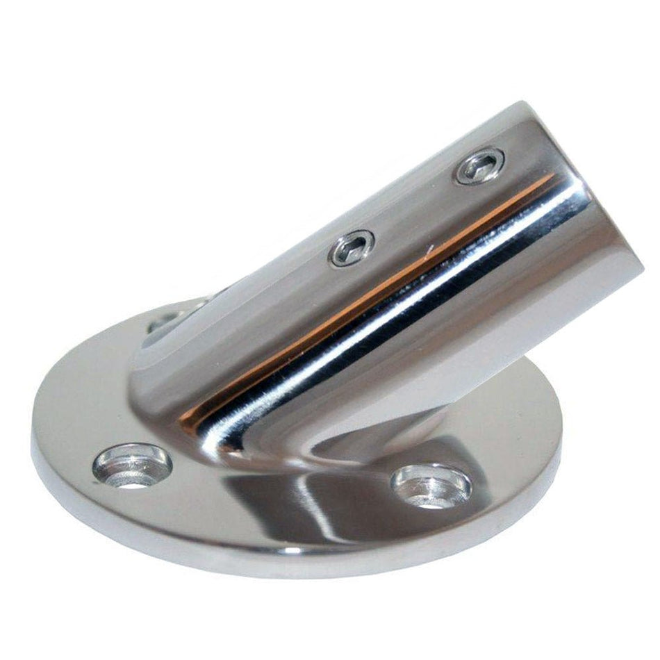 Whitecap 1" O.D. 30&#176; Round Base SS Rail Fitting