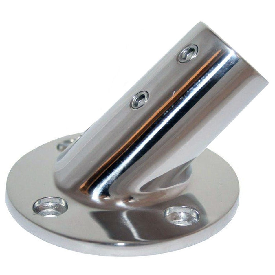 Whitecap &#8542;" O.D. 45&#176; Round Base SS Rail Fitting