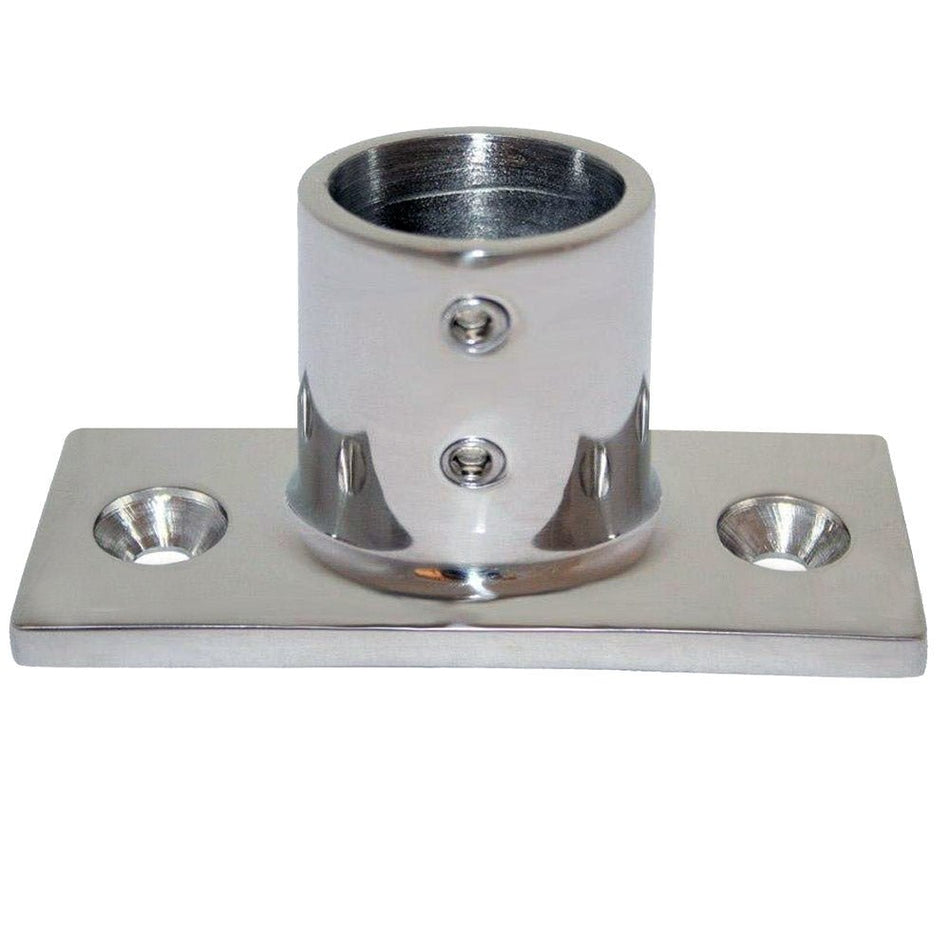 Whitecap &#8542;" O.D. 90&#176; 2-Hole Rectangle Base SS Rail Fitting