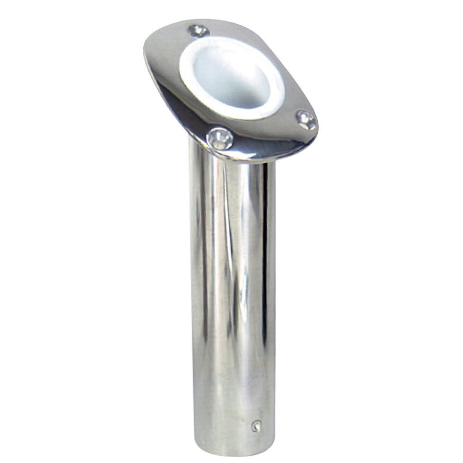 Whitecap Bluewater 30 Deg. Stamped S.S. Flush Mount Rod Holder - S-0096