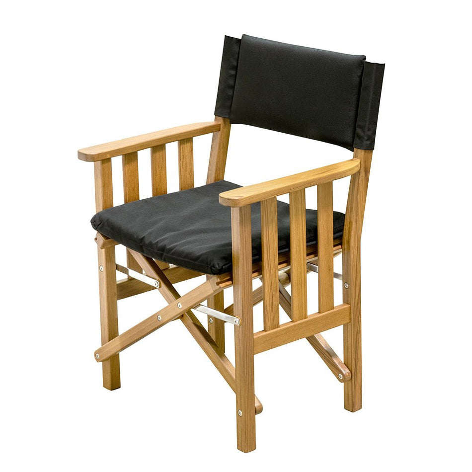 Whitecap Director&#39;s Chair II w/Black Cushion - Teak