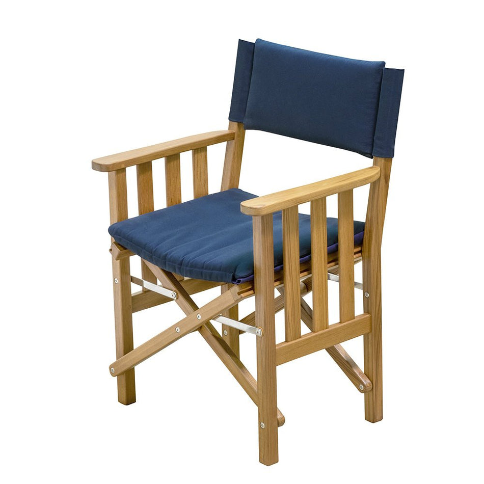 Whitecap Director&#39;s Chair II w/Navy Cushion - Teak