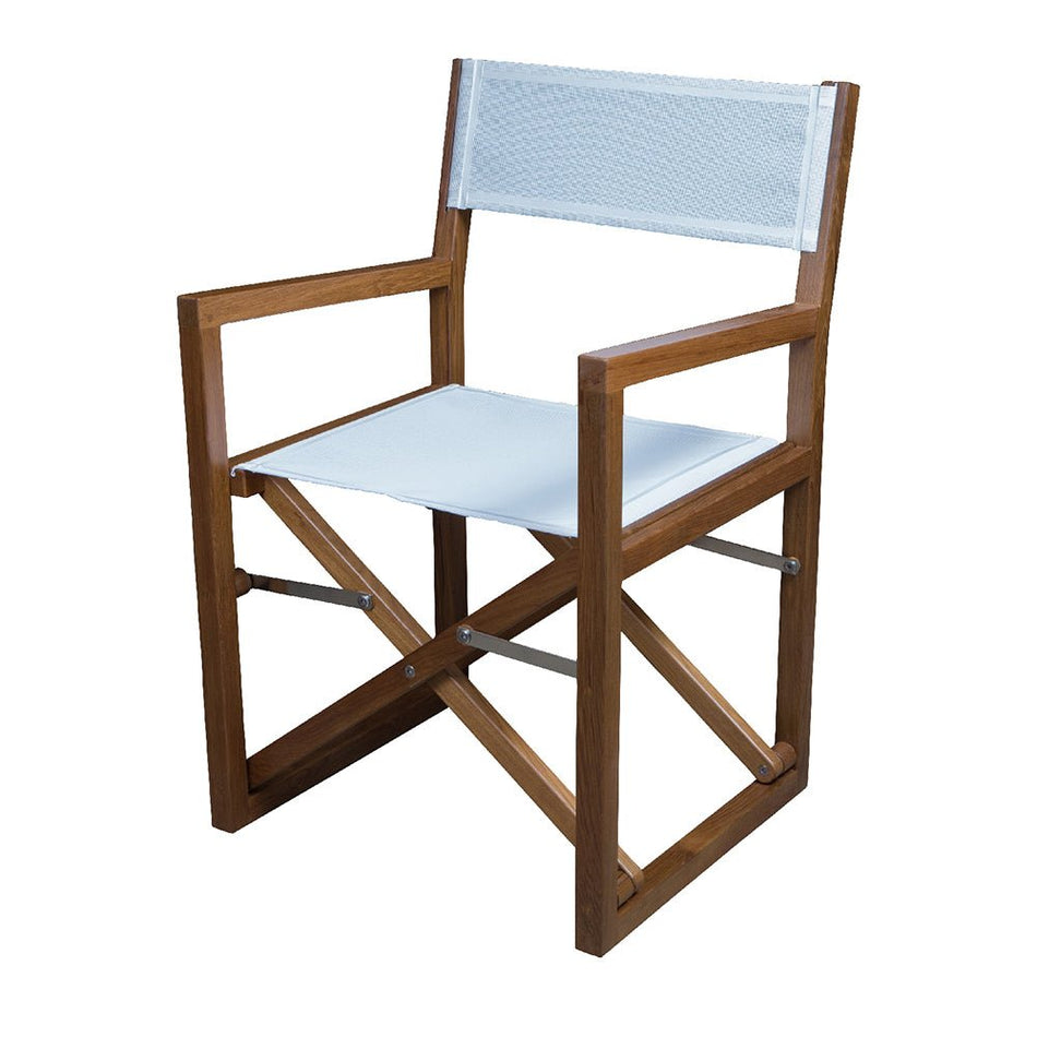 Whitecap Director&#39;s Chair w/White Batyline Fabric - Teak