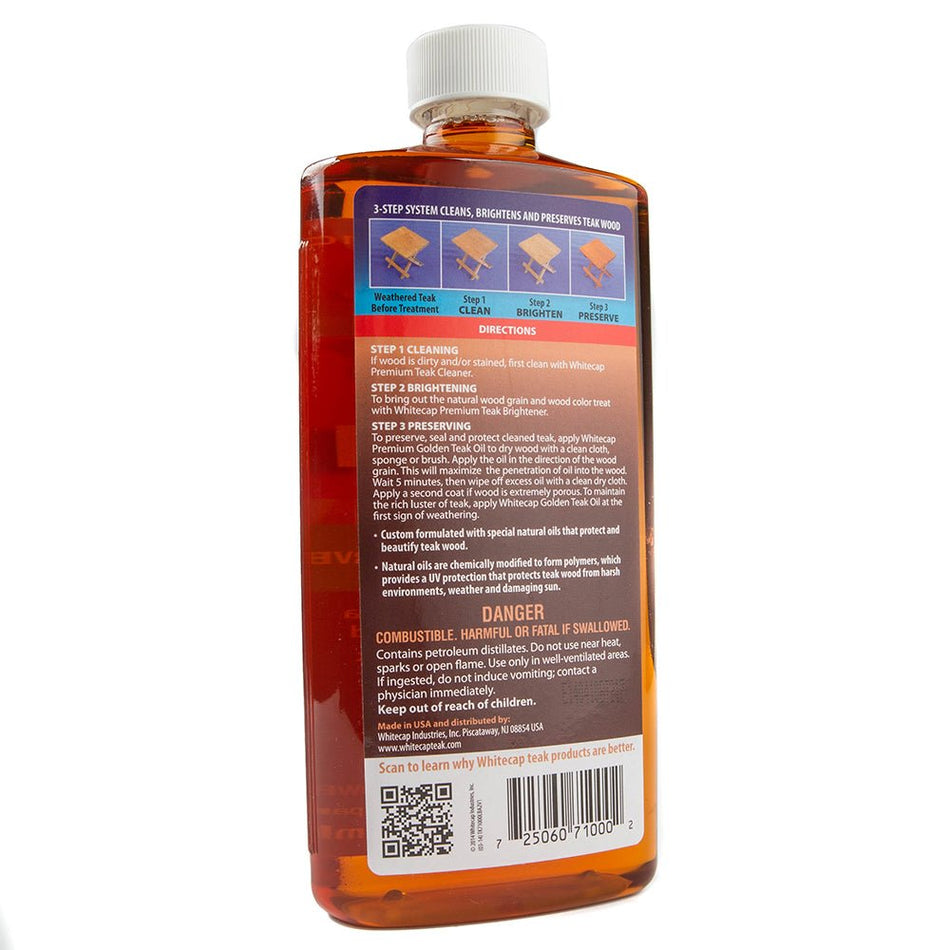 Whitecap Premium Golden Teak Oil - 16oz