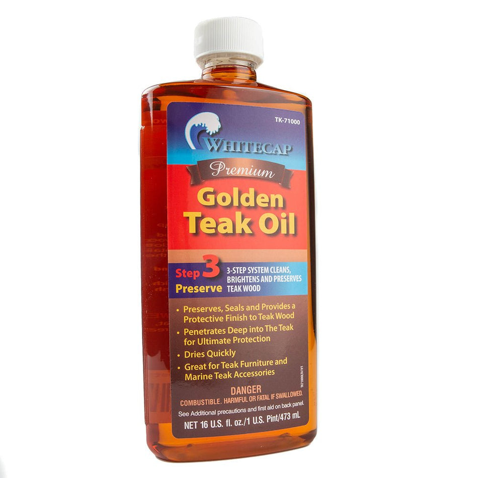 Whitecap Premium Golden Teak Oil - 16oz