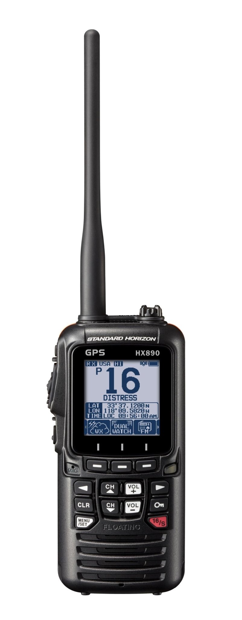 Standard Hx890bk Handheld Vhf 6w Class H Dsc Gps Black